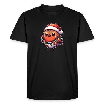 Christmas Fairy Lights Wandering Thrush - Men's Premium Organic T-Shirt - black - Front - Nico (187cm)