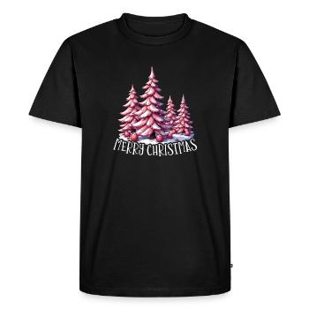 Joyeux Noël en rose Fête de Noël - T-shirt Premium bio Homme - noir - Devant - Nico (187cm)