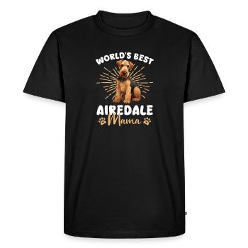 Airedale Terrier Chien Airedale Maman - T-shirt Premium bio Homme - noir - Devant - Nico (187cm)
