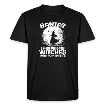 Père Noël? Je préfère mes sorcières - T-shirt Premium bio Homme - noir - Devant - Nico (187cm)