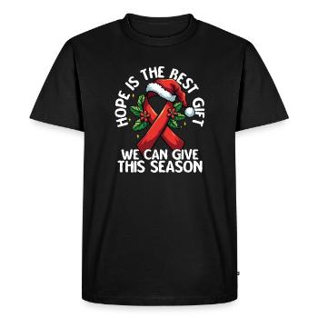 Hope Is The Best Gift AIDS Awareness - Men's Premium Organic T-Shirt - black - Front - Nico (187cm)