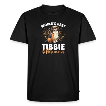 Épagneul du Tibet Groovy Tibbie Mama - T-shirt Premium bio Homme - noir - Devant - Nico (187cm)