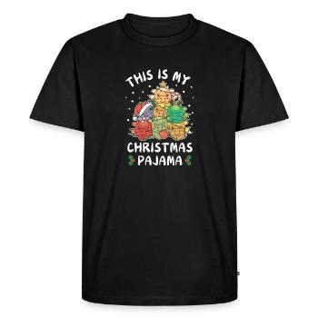 Pyjama de Noël Dragon de Noël - T-shirt Premium bio Homme - noir - Devant - Nico (187cm)
