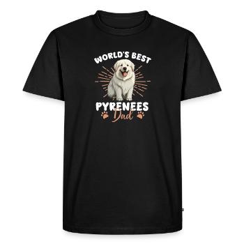 Bouvier des Pyrénées Grand Pyrénéen papa - T-shirt Premium bio Homme - noir - Devant - Nico (187cm)