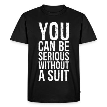 Vous pouvez être sérieux sans costume - T-shirt Premium bio Homme - noir - Devant - Nico (187cm)
