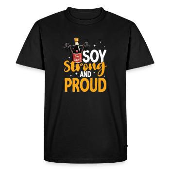 Soja Fort Et Fier Drôle Fitness - T-shirt Premium bio Homme - noir - Devant - Nico (187cm)