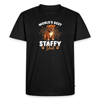 American Staffordshire Terrier Groovy Staffy papa - T-shirt Premium bio Homme - noir - Devant - Nico (187cm)