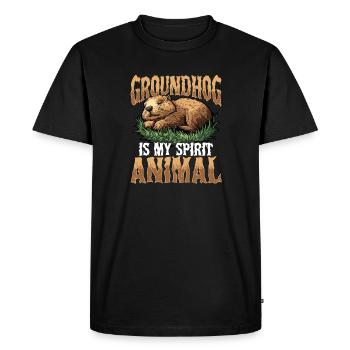 Marmotte est mon animal de pouvoir Marmotte drôle - T-shirt Premium bio Homme - noir - Devant - Nico (187cm)