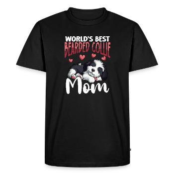 Bearded Collie Dog Beardie Mom - Men's Premium Organic T-Shirt - black - Front - Nico (187cm)