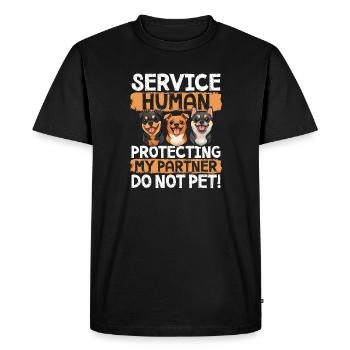 Service Humain Protection Mon partenaire Ne caressez pas ! - T-shirt Premium bio Homme - noir - Devant - Nico (187cm)
