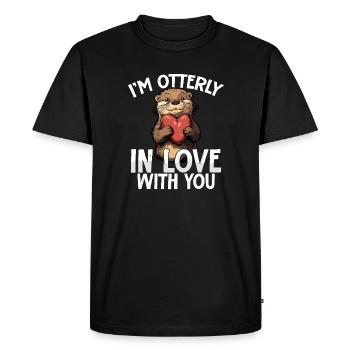 I'm Otterly In Love With You Sweet - Men's Premium Organic T-Shirt - black - Front - Nico (187cm)