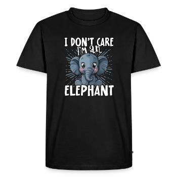 Je m’en fiche, je suis un éléphant - süßer Elefant - T-shirt Premium bio Homme - noir - Devant - Nico (187cm)