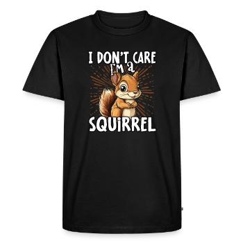 I don't care I'm a squirrel - cute squirrel - Men's Premium Organic T-Shirt - black - Front - Nico (187cm)