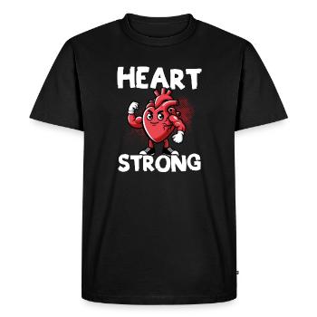Love Your Heart Red Ribbon Awareness - Men's Premium Organic T-Shirt - black - Front - Nico (187cm)