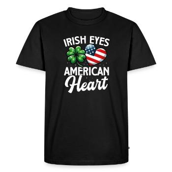 Irish Eyes American Heart St. Patrick's Day Usa - Men's Premium Organic T-Shirt - black - Front - Nico (187cm)