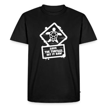 Save The Turtles Hit It Funny Sign - Men's Premium Organic T-Shirt - black - Front - Nico (187cm)