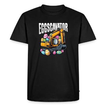 Eggscavator Funny Easter Excavator Excavator - Men's Premium Organic T-Shirt - black - Front - Nico (187cm)