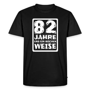 Wisdom 82 - Men's Premium Organic T-Shirt - black - Front - Nico (187cm)