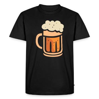Chope à bière avec mousse - Conception de dessin animé amusante - T-shirt Premium bio Homme - noir - Devant - Nico (187cm)