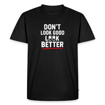 Ne pas avoir l’air bien paraître mieux - T-shirt Premium bio Homme - noir - Devant - Nico (187cm)