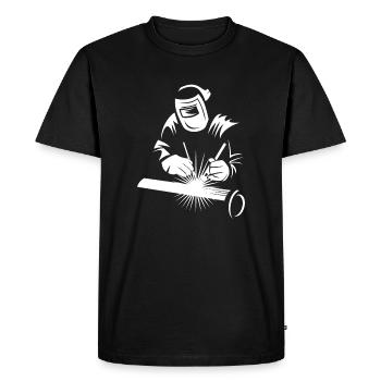 Minimalist Welder Silhouette Industrial - Men's Premium Organic T-Shirt - black - Front - Nico (187cm)