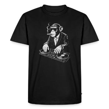 DJ Monkey in Suit playing music - Men's Premium Organic T-Shirt - black - Front - Nico (187cm)