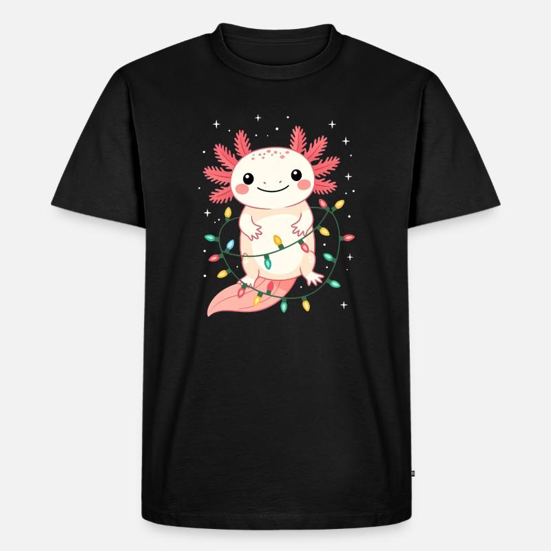Pull de Noël Axolotl Drôle Mignon - T-shirt Premium bio Homme - noir