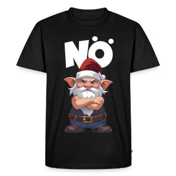 Slogan du logo du gnome de Noël défiant - T-shirt Premium bio Homme - noir - Devant - Nico (187cm)