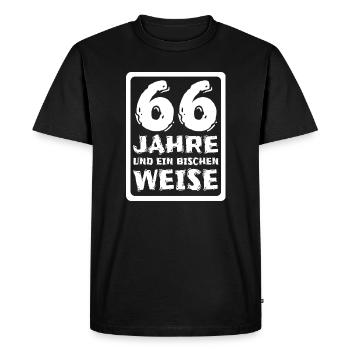 Proverb 66 - Men's Premium Organic T-Shirt - black - Front - Nico (187cm)