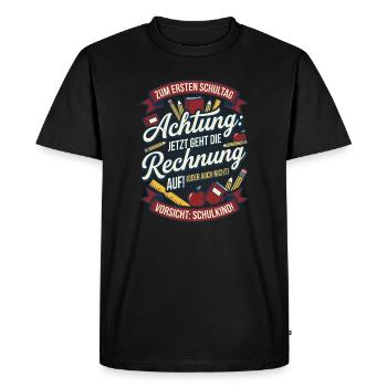Attention : Maintenant, le calcul fonctionne - T-shirt Premium bio Homme - noir - Devant - Nico (187cm)