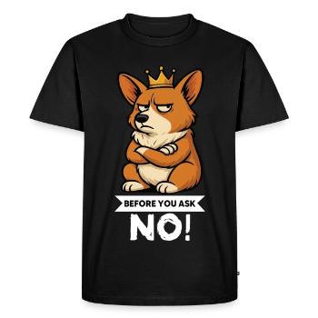 Avant de demander Corgi Corgi Corgi Welsh Corgi Corgi - T-shirt Premium bio Homme - noir - Devant - Nico (187cm)