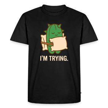 Piquante mais difficile - T-shirt Premium bio Homme - noir - Devant - Nico (187cm)