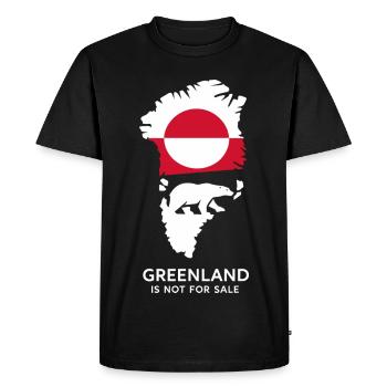 Greenland Polar Bear Flag Arctic Nature Gift - Men's Premium Organic T-Shirt - black - Front - Nico (187cm)