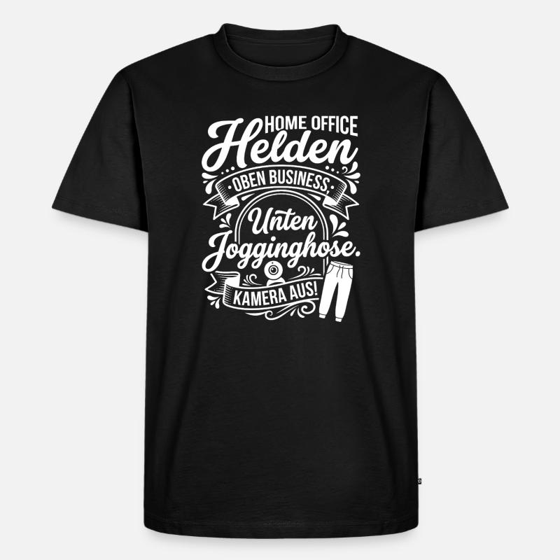 Home Office Helden Design - Männer Premium Bio T-Shirt - Schwarz