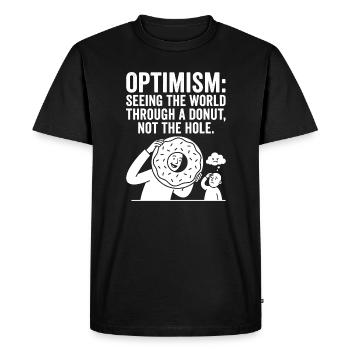Donut View on Life - Men's Premium Organic T-Shirt - black - Front - Nico (187cm)