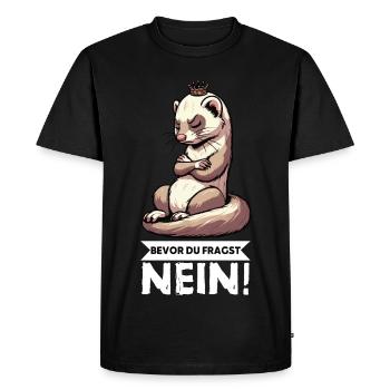 Avant que vous ne demandiez. Pas de furet-furet propriétaire - T-shirt Premium bio Homme - noir - Devant - Nico (187cm)