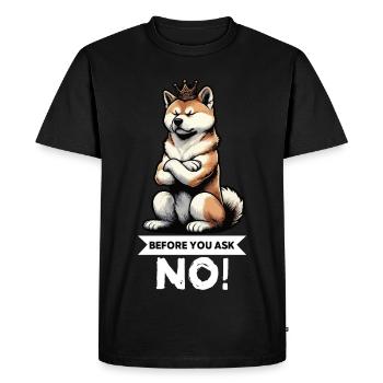 Avant de demander à Akita, propriétaire d’Akita, Akita Amoureux d’Akita - T-shirt Premium bio Homme - noir - Devant - Nico (187cm)