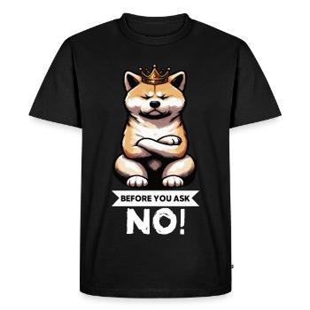 Avant de demander à Akita, propriétaire d’Akita, Akita Amoureux d’Akita - T-shirt Premium bio Homme - noir - Devant - Nico (187cm)