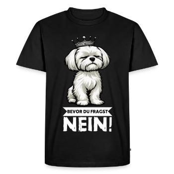 Avant que vous ne demandiez : No Malteser Malteserbesitzer - T-shirt Premium bio Homme - noir - Devant - Nico (187cm)
