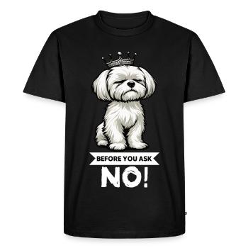 Avant de demander à Malteser Propriétaires Maltais Maltais - T-shirt Premium bio Homme - noir - Devant - Nico (187cm)