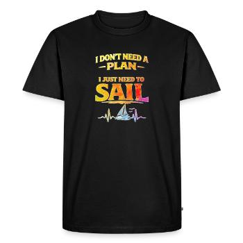 Je n’ai pas besoin de plan, j’ai juste besoin de naviguer - T-shirt Premium bio Homme - noir - Devant - Nico (187cm)