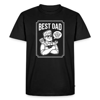 Meilleur Maître du Grill Papa - T-shirt Premium bio Homme - noir - Devant - Nico (187cm)