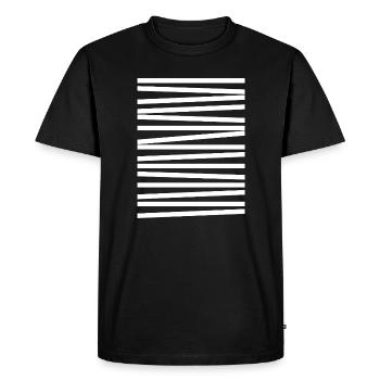 Geometric Diagonal lines design - Men's Premium Organic T-Shirt - black - Front - Nico (187cm)