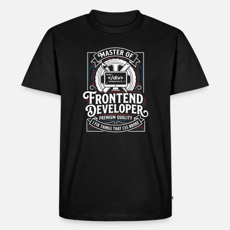 Frontend Meister: CSS HTML Kunst - Männer Premium Bio T-Shirt - Schwarz