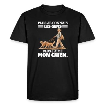 L'Amour de mon Papa : Hommage et Souvenir - T-shirt Premium bio Homme - noir - Devant - Nico (187cm)