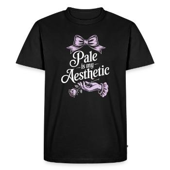 Pale Aesthetic Rose Bow - Men's Premium Organic T-Shirt - black - Front - Nico (187cm)