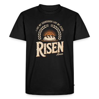 Risen Sourdough Sunrise - Men's Premium Organic T-Shirt - black - Front - Nico (187cm)