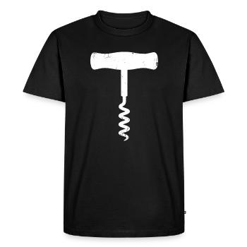 Icône du vin millésimé en tire-bouchon - T-shirt Premium bio Homme - noir - Devant - Nico (187cm)