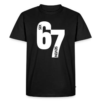 Six Seven - 6 7 - Soixante sept - Mème - T-shirt Premium bio Homme - noir - Devant - Nico (187cm)