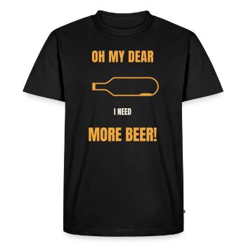 Oh mon chéri, j’ai besoin de plus de bière, Lustiger Spruch - T-shirt Premium bio Homme - noir - Devant - Nico (187cm)